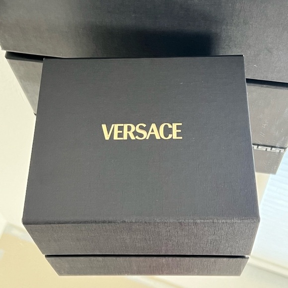 NEW VERSACE LA MEDUSA GOLD BUCKLE BAROCCO DENIM Leather Jean Belt 75/30 Medium main image 6